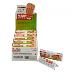 Лейкопластырь "proPlaster" на ткан.основе, 70*18мм, 10шт/пач, 30пач/уп, 1200шт/ящ