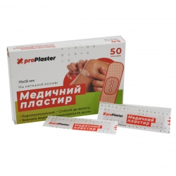Лейкопластир "proPlaster" на ткан.основi 70*18мм, 50 шт/пач, 200шт/ящ