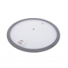 Кришки скляна з силіконовим сірим обідком 20см, 50шт/ящ