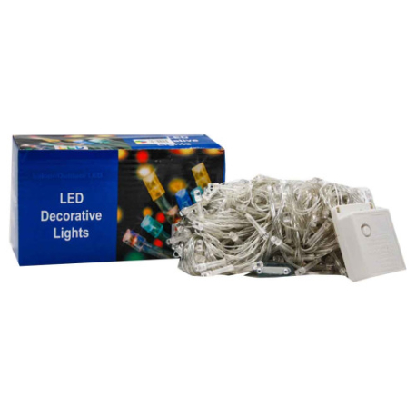 Гірлянда 400-mix прозор. 5шнур. 8функ. 320-400LED ламп різнокольорова, 21м , 220v, 60шт/ящ