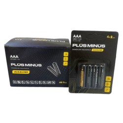 Батарейка LR03 Plus minus 4шт на блистері ALKALINE POWER , 48 шт/уп, 960шт/ящ