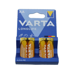 Батарейка LR06 Varta LONGLIFE жовта на блистері 4шт (4106101414), 80шт/ящ