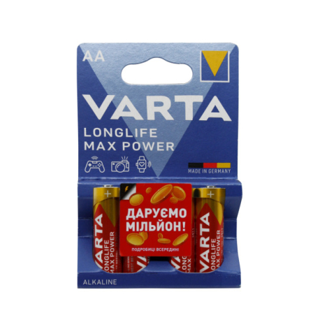 Батарейка LR06 Varta MAXPOWER Красная на блистере 4шт (4706101404), 80шт/ящ
