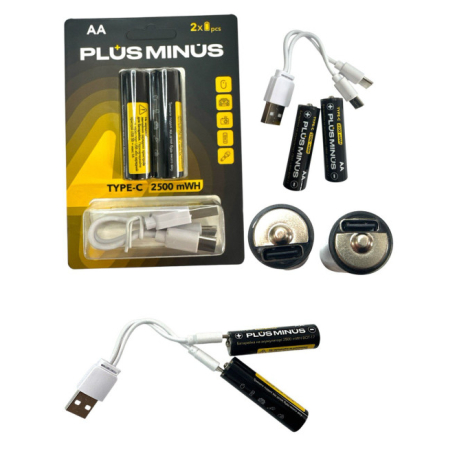 Батарейки акумулятор 2500mAh AA 2 шт на листі ВОТ-17/PLUS-17. 100шт/ящ