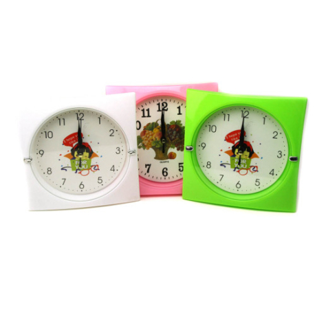 Часы настенные квадратные, 17*17*4см, 3цв. рамка, 3рис., без шума, 1R6, 90шт/ящ