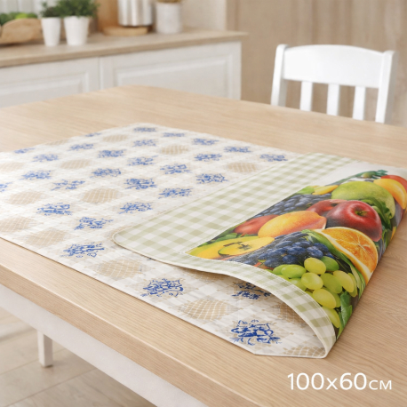 Скатертина пластик ПВХ 2х-стороння 60*100см, 150шт/меш