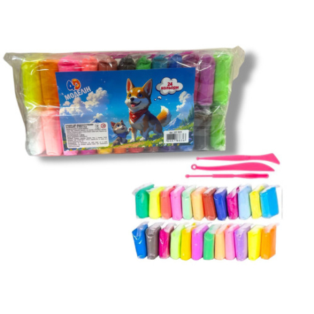 Игрушка воздушный пластилин 24 цвета, 320г, 100шт/ящ