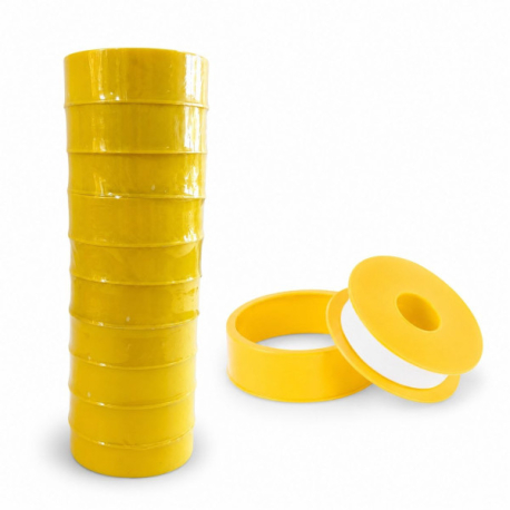 Фум-стрічка PTFE жовта, 19 ×15×0,2мм, 10шт/уп, 500шт/ящ