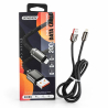 Кабель обплетений для заряджання та передавання даних USB-A — Lightning, чорний, №CB186, 300шт/ящ